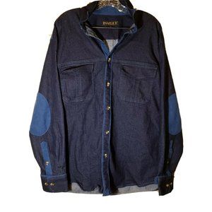 Inserch Long Sleeve Button Up chore jacket Vintage Size L button cuffs patchwork